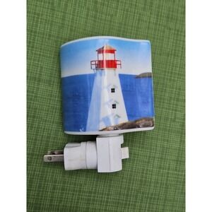 Peggy's Cove Lighthouse Nova Scotia Night Light Porcelain 3" Vintage
